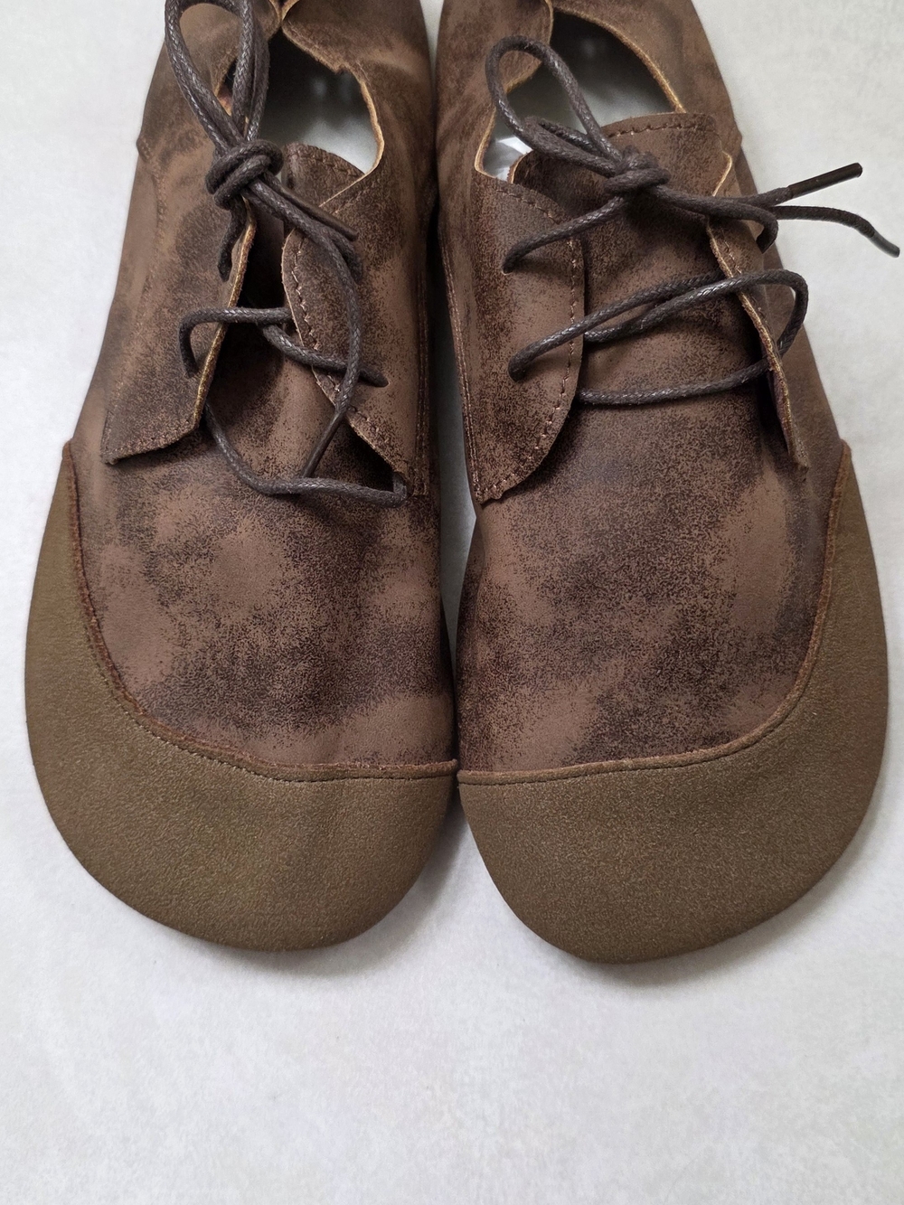 Source Unknown Brown Suede Casual Lace-Up Slip-Ons